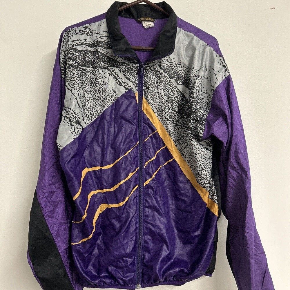 Louis‎ Garneau Jacket Mens Large Full Zip Cycling Windbreaker Coat Purple